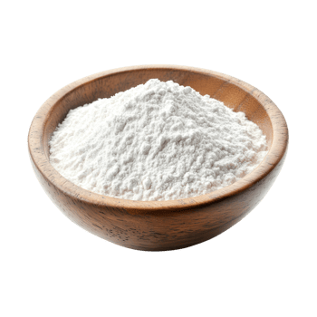 Wooden Bowl of Flour for Baking on transparent background. png