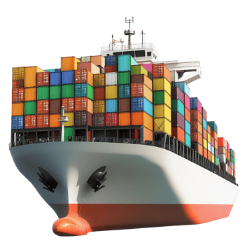 Cargo Ship Colorful Containers on transparent background. png