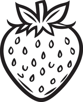 Strawberry outline black illustration vector