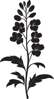 Snapdragon flower icon black illustration vector