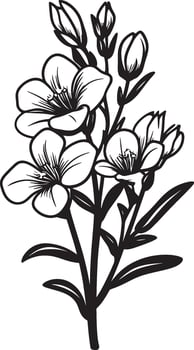 Freesia flower icon black illustration vector