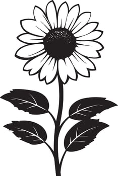 Minimalist black icon of an aster flower in format vector