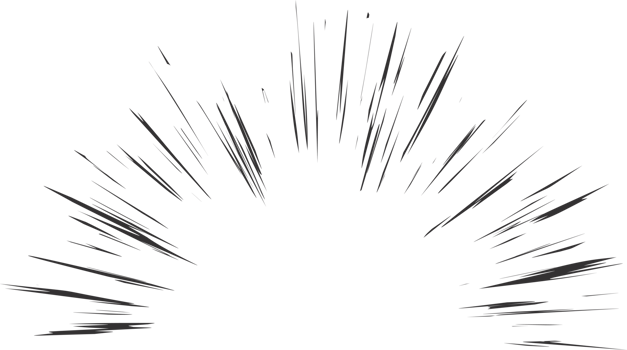 Explosion speed lines. Comic radial burst. Manga motion element of burst. Superhero frame, glow and power rays. Sparks of abstract bang roar scream png