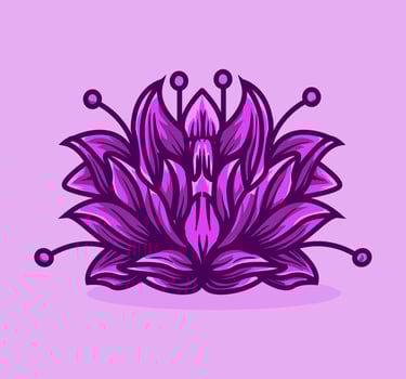 A purple lotus flower on a purple background vector