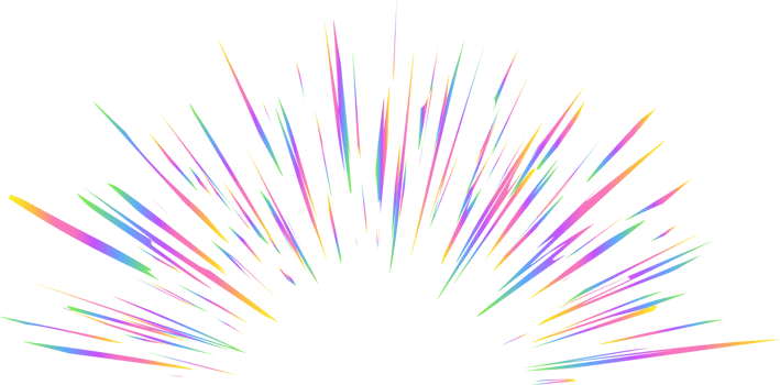 Burst with rainbow light prism effect. Halo flare sparkles of crystal. Radial holographic color explosion. Comic speed lines glare beams with neon sparks and reflection png