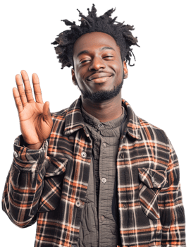 a young black man with dreadlocks making the ok sign png