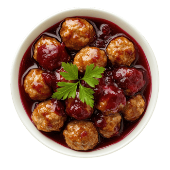 Swedish Meatballs Gourmet Dish on transparent background. png