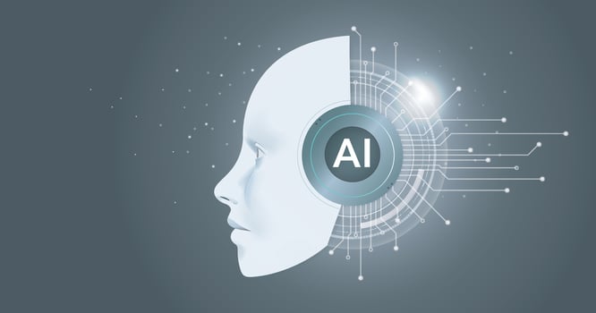 AI digital brain, machine learning, neural network, Artificial Intelligence AI on grey background vector