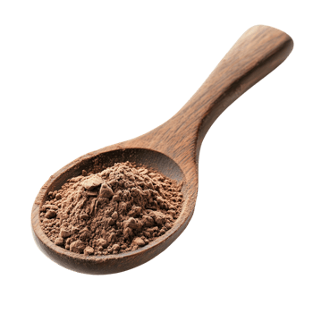 Cocoa Powder Spoon on White on transparent background. png