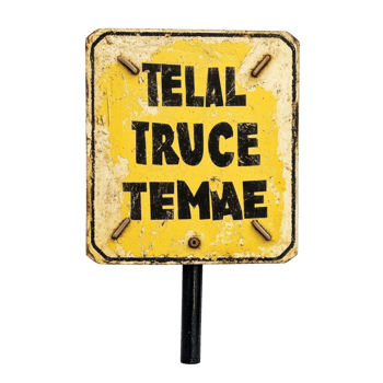 Bright yellow and black teenager sign indicating caution near a school or busy area, yellow and black sign that says teenager on it, Transparent background png
