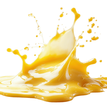 Melted cheese splashes against a Transparent background in an appetizing display of fluid movement and texture, Splashing Melted Liquid Cheese On png