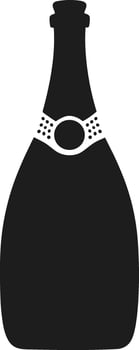 Stylish Champagne Bottle Silhouette for Festive Designs vector