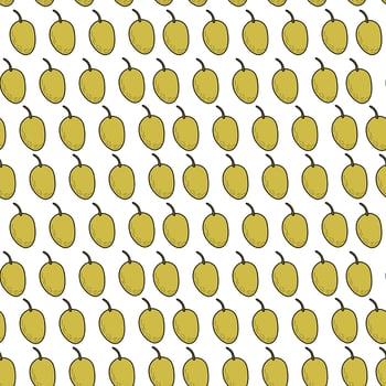Pattern with green olives on a white background. Bright seamless pattern with olives. vector