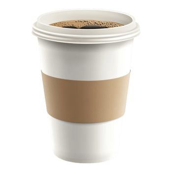 White Coffee Cup with a Blank Label Against Transparent Background png