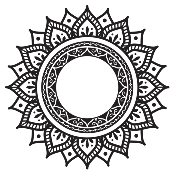 Round floral henna tattoo png
