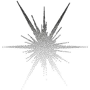 A black and white image of a starburst png