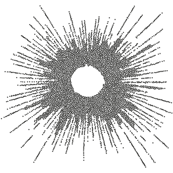 A black and white image of a sunburst png