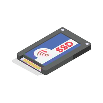 Icon of an SSD storage system vector