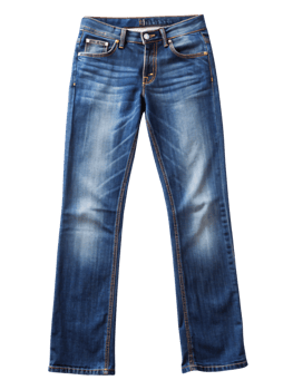A pair of blue jeans with subtle fading and neatly stitched pockets, perfect for a timeless, versatile look png