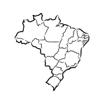Map of the Federative Republic of Brazil figure vector