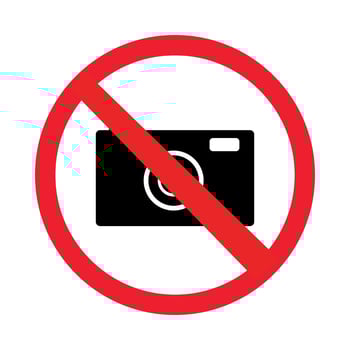 No Photograph, warning information sign vector