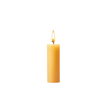 A lit candle with a soft glow, creating a warm and inviting atmosphere. png