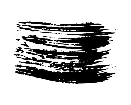 Black brush stroke. Hand drawn ink spot isolated vector