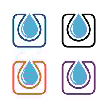 Set Square Drop Water Plumbing Logo Template Illustration Design. EPS 10. vector