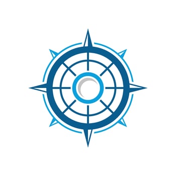 Blue Line Compass Rose Logo Template Illustration Design. EPS 10. vector
