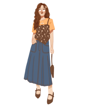 beautiful woman independent of fashion illustration png