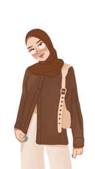 Illustration of a woman wearing a hijab with a modern style png