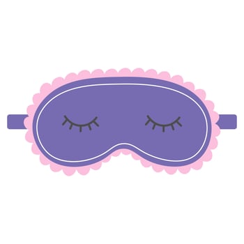Cute sleeping mask with moon. Eye mask. Night rest accessory. Flat illustration vector