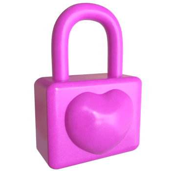 The Pink lock for security concept 3d Rendering. png