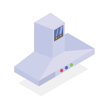 Icon of a smart IoT chimney for modern kitchens. vector