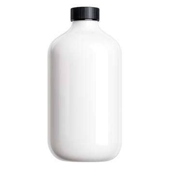 Plain White Bottle with Black Cap Transparent Background png