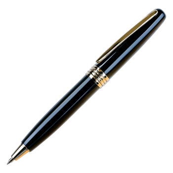 Elegant Black Pen with Gold Accents, Stylish Writing Instrument png