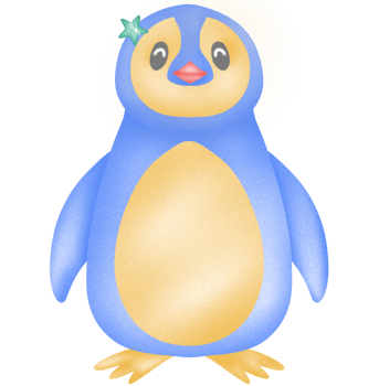 pretty pastel blue baby penguin is standing png