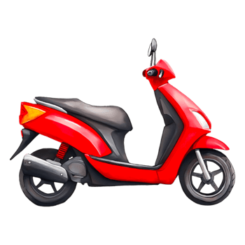 Bright Red Scooter with Modern Design and Sleek Profile png