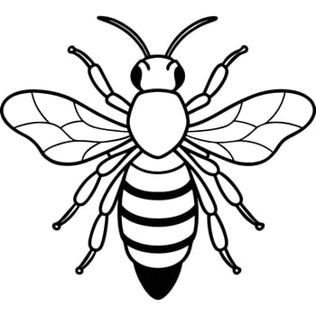 Honey bee silhouette outline vector