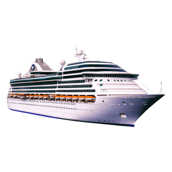 Large Luxury Cruise Ship Sailing Across Bright Blue Ocean Waters png