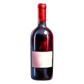 Elegant Red Wine Bottle with Blank Label for Custom Branding Options png