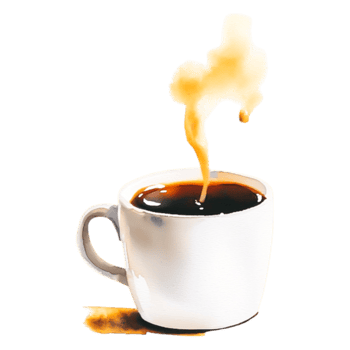 Freshly Brewed Coffee Cup with Aromatic Steam Rising Upward png