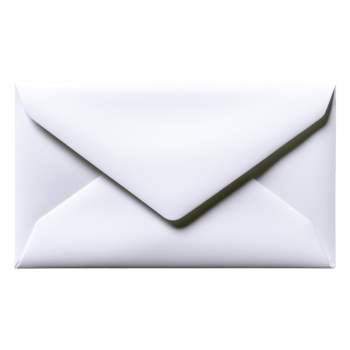 White Envelope Solid Background for Correspondence and Mailings png