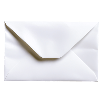 White Envelope Plain Background with Shadow Effect png