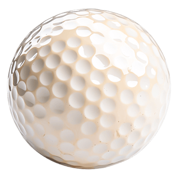 closeup of a Golf Ball with Textured Surface and Dimples png