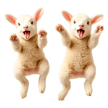 Playful Baby Rabbits Sticking Out Tongues in Joyful Expression png