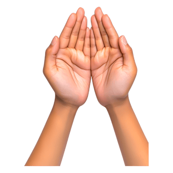 Open Hands Gesture Symbolizing Help, Support, and Connection png