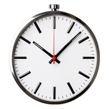 Classic Wall Clock with Simple Design and Red Second Hand png