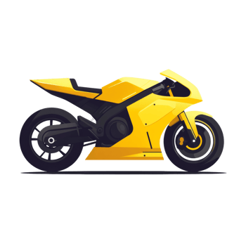 Sleek Yellow Sportbike Motorcycle Design Illustration png