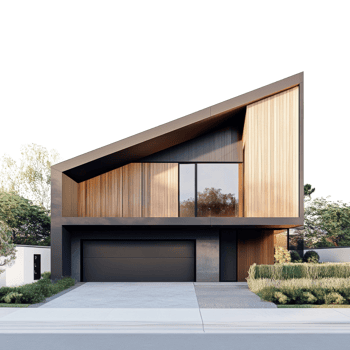 Modern Architectural House Design Wood Accents png
